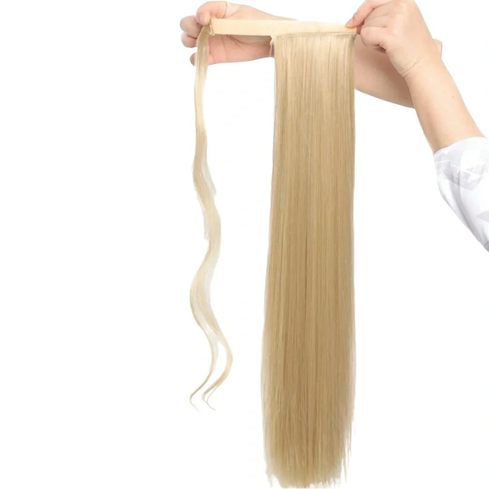 34 Inches Synthetic Linen Gold Ponytail Straight Extension - Picture 2 of 4